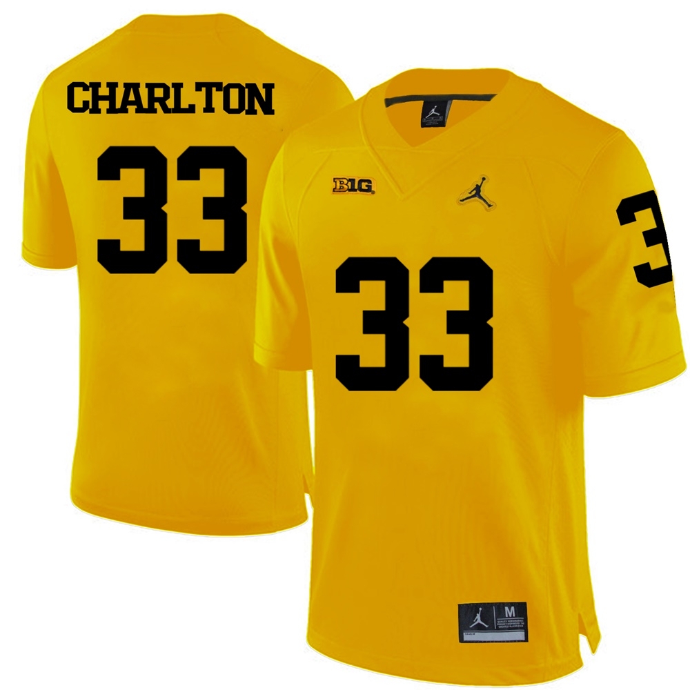Michigan Wolverines Men's NCAA Taco Charlton #33 Yellow College Football Jersey ZSG6149RI